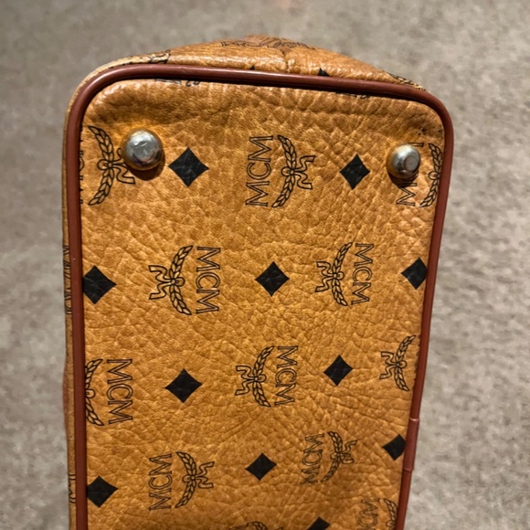 MCM Authentic Alma Visetos Cognac 2 Way Shoulder Bag made in Germany - Picture 6 of 11